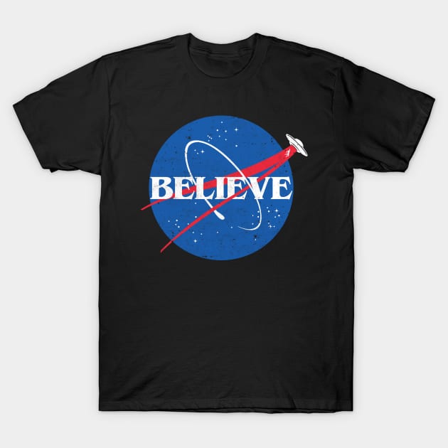 Believe UFO Nasa Meatball T-Shirt by TextTees